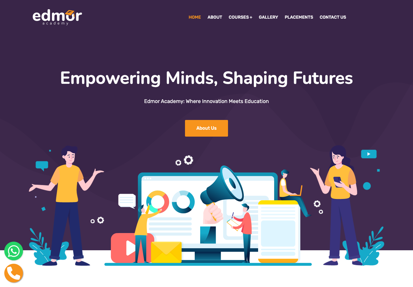 Edmor Academy website screen 1
