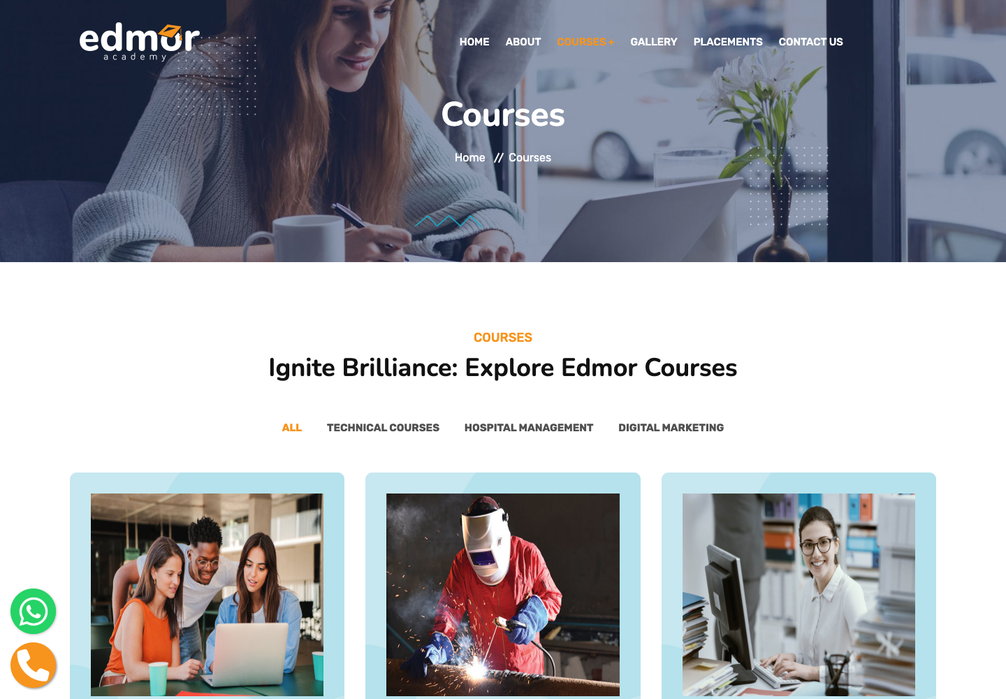 Edmor Academy website screen 2